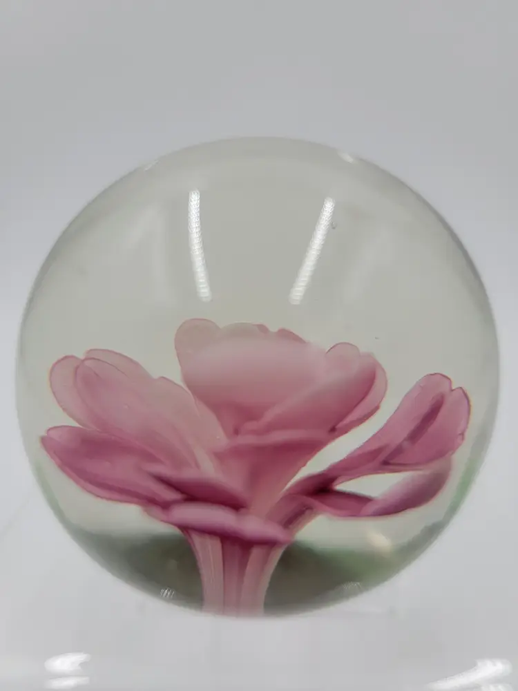 Handcrafted Floral Paperweight in Soft Pink