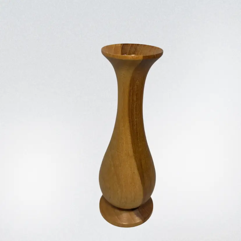 Wooden Bud Vase MCM Or Candlestick Turned Wood | 6.5”