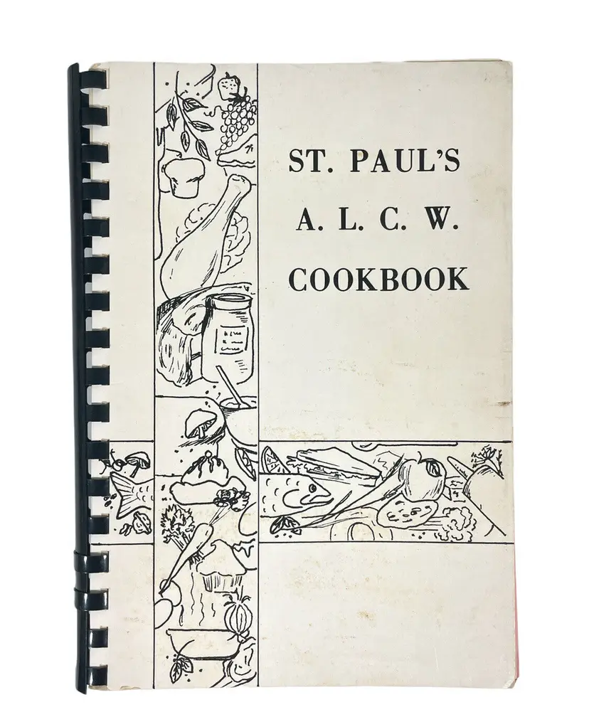 Vintage Homemade Recipe Book Church Collection Hand Bound Lutheran 70s Housewife