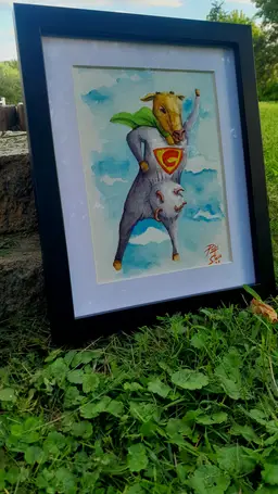 Super Cow Watercolor