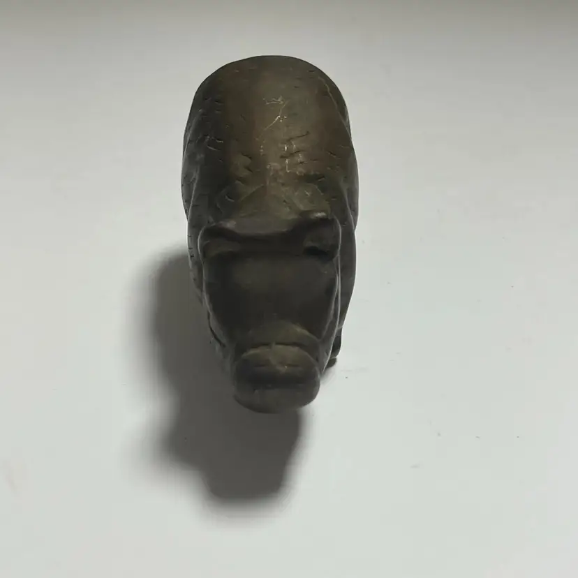 Vintage Brass Pig Figurine Detailed