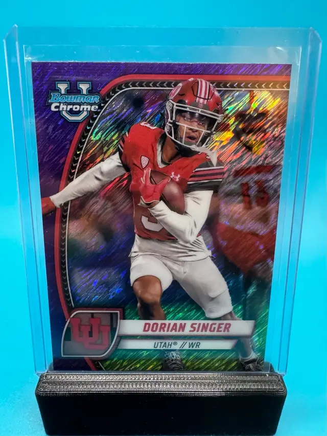 Dorian Singer Bowman Chrome U Purple Shimmer Refractor Utah Utes