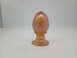 Fenton Peach Opalescent Egg on Pedestal Base Undecorated Rare Color