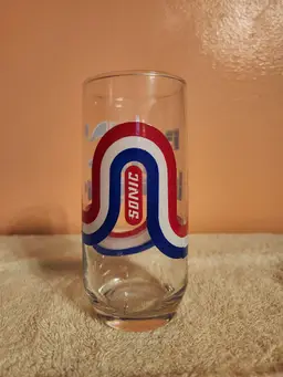 Vintage Sonic Drive-In Red, White, and Blue Drinking Glass