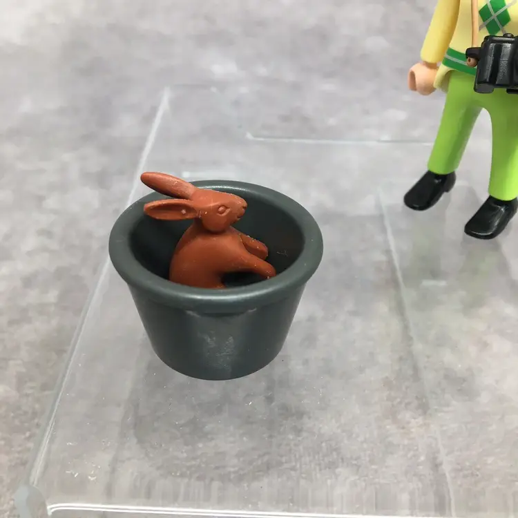 Playmobil Photographer Female Figure & Rabbit Sitting on Bucket- Picture Perfect