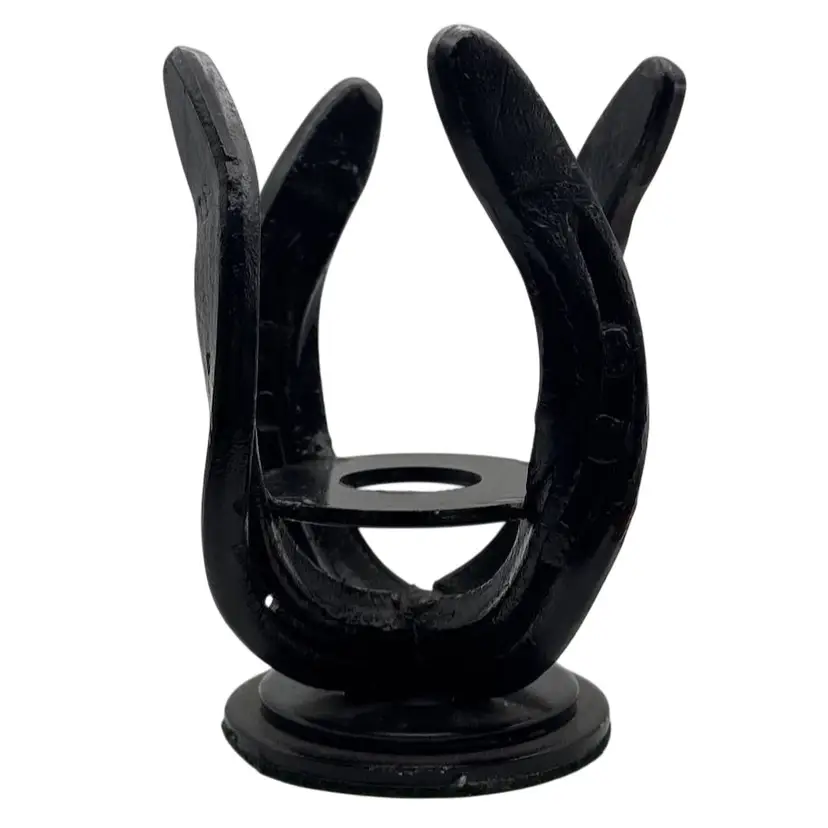 Iron Horseshoe Paperweight Stand for 3" and larger paperweights