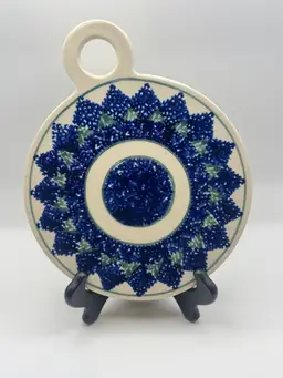 27926 - Polish Pottery Trivet - Star Design 7” Diameter