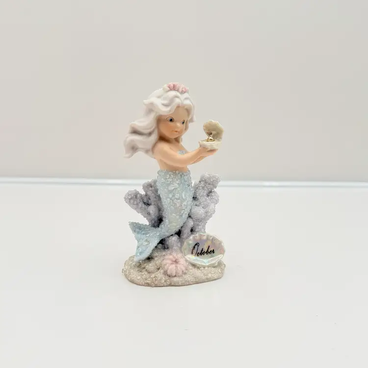 Enesco Coral Kingdom October Birthday Mermaid Figurine