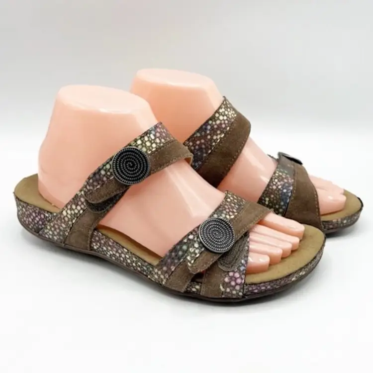 ROMIKA Fidschi Sandals Womens Size 38 Leather Slides 7/7.5 US Adjustable Straps