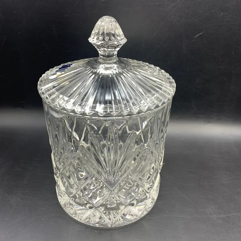 Vintage Candy Jar 8" 24% Lead Crystal Yugoslavia 8"