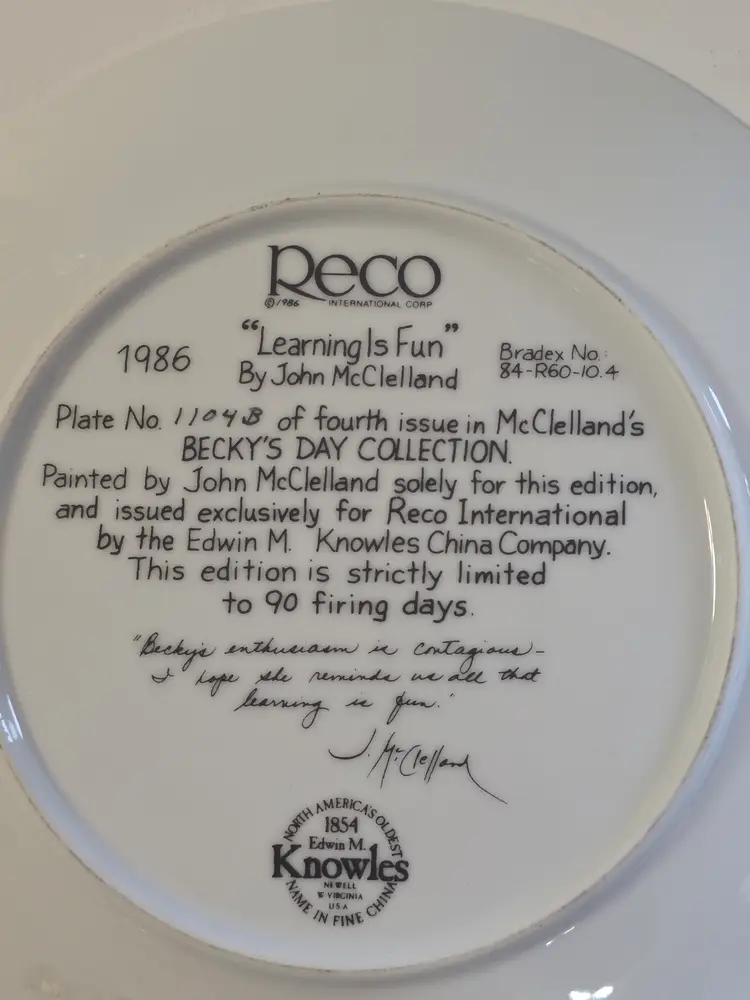 Vintage School Days Collector Plate