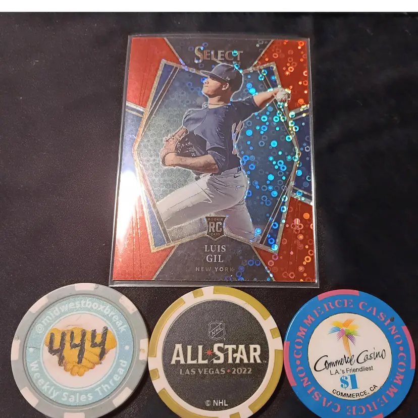 2022 Select Luis Gil RC red disco Premier Level Prizm - New York Yankees