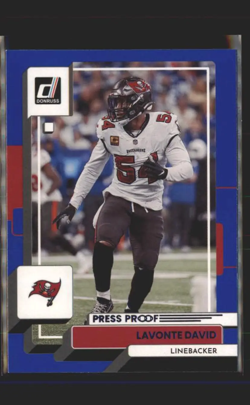 2022 Donruss #259 Lavonte David Blue Press Proof - (139) - Tampa Bay Buccaneers
