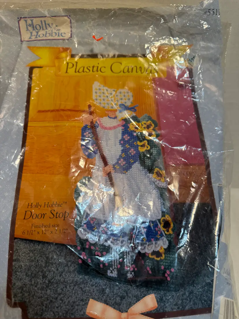 Vintage Holly Hobbie Door Stop Plastic Canvas Kit