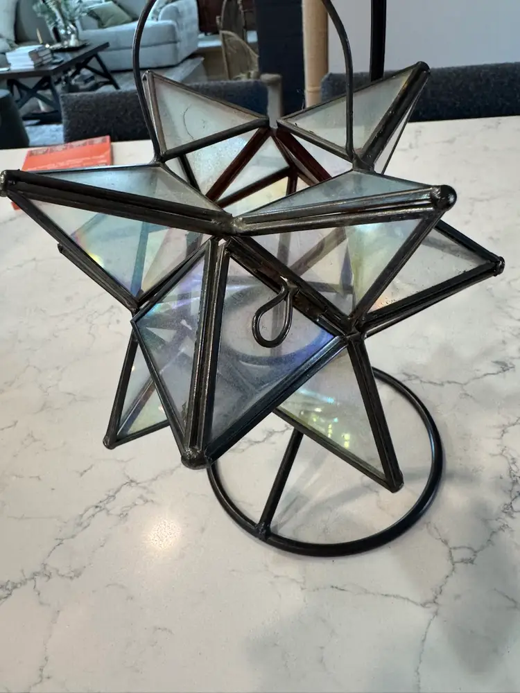 Hanging Glass Star Candle Holder