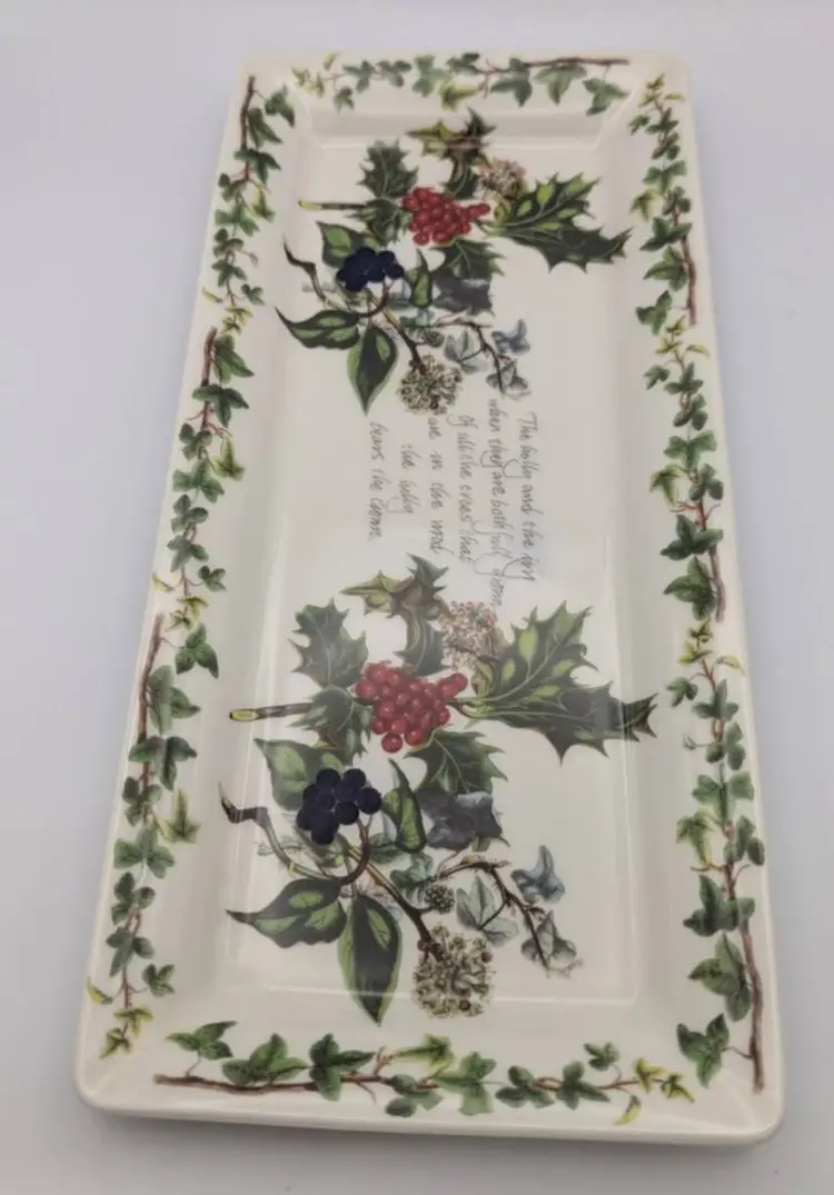 Portmeirion The Holly and The Ivy 11 5/8" Rectangular Small Sandwich Tray