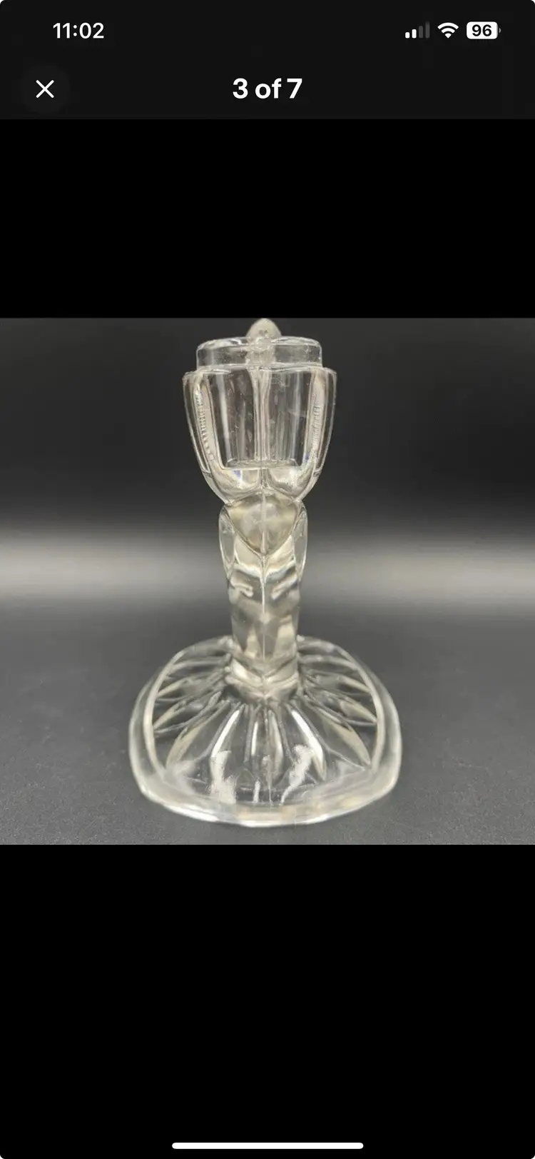 Indiana Glass “Botanical” Double Candle Holder