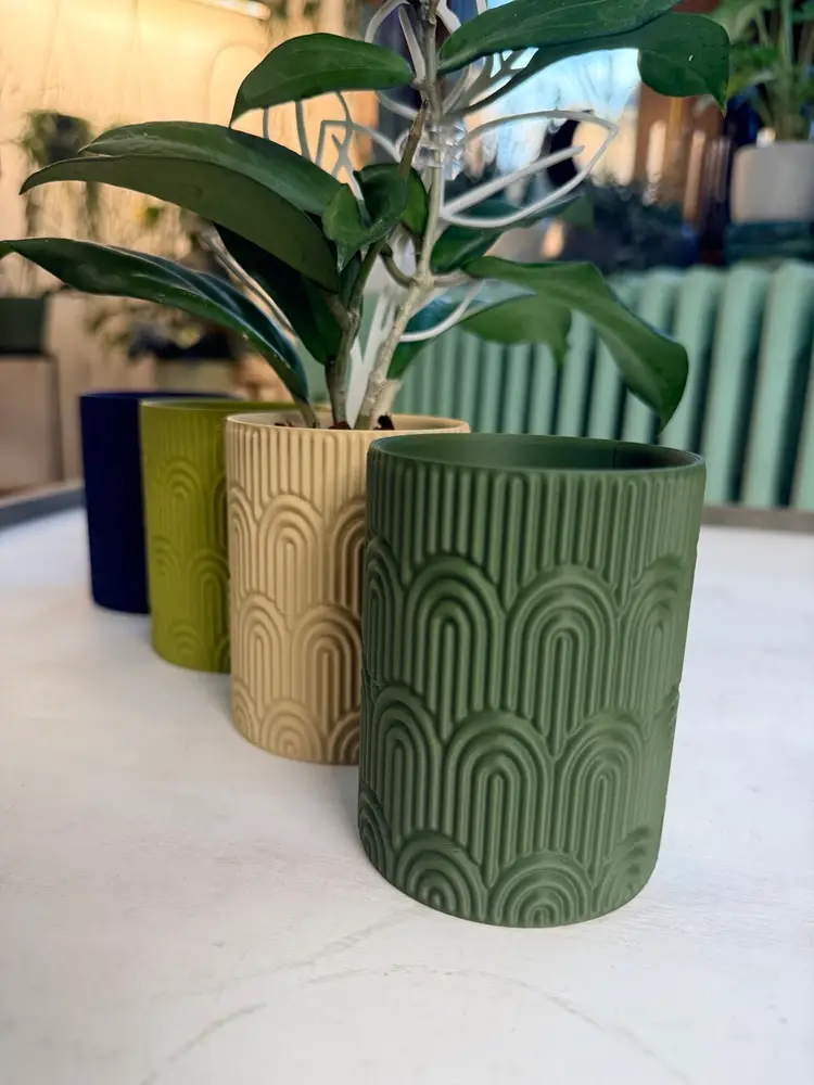 Boho Tall 3D Printed Cover Pot - 2.75” x 3.5”