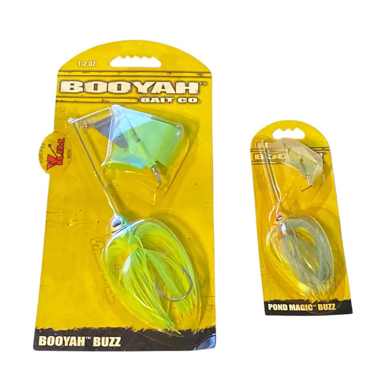 Lot Of 2 Booyah Bait Co Spinner Baits 1/2&1/8oz Green Yellow Lures