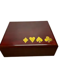 Vintage 1996 Congress Double Card Wooden Box With Brass Inlays
@4 1/2x5 1/2x 2