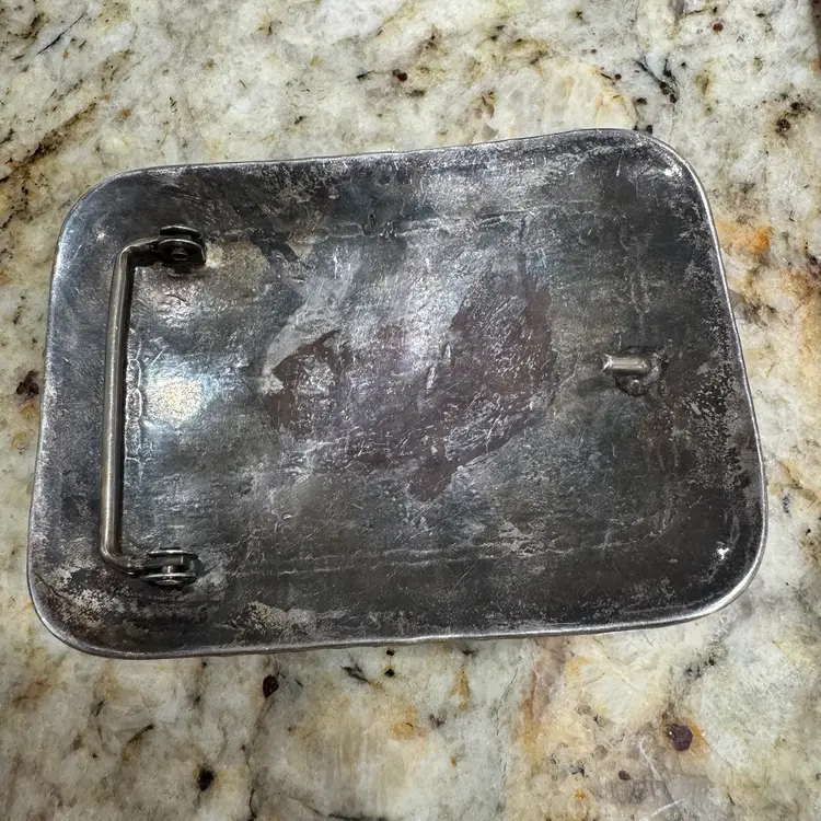Native American Sterling Silver Signed ‘JW’ Belt Buckle