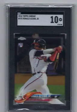 Ronald Acuna Jr 2018 Topps Chrome Atlanta Braves SGC 10 CC3