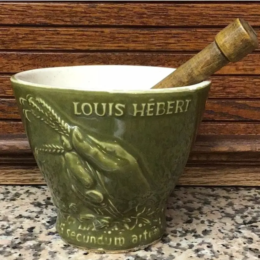 Vintage Louis Hebert Ceramic Mortar & Pestle