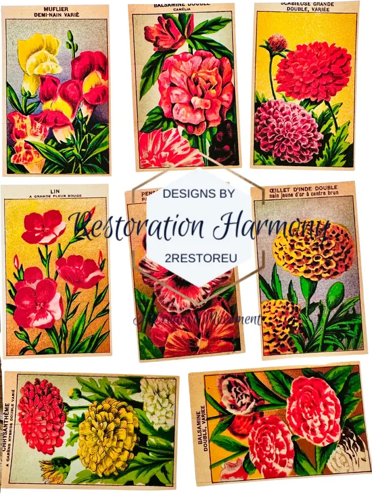 Antique Seed Pack Labels Digital Kit