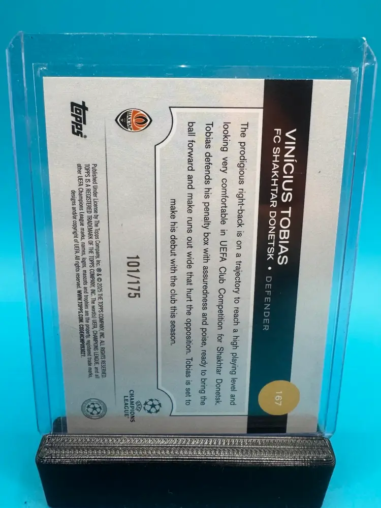 Vinicius Tobias Topps UEFA Yellow Foilboard /175 RC Shakhtar Donetsk