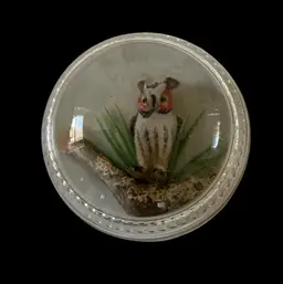 Vintage Maine Woodland Creations Domed Owl Paperweight 2” x 3”