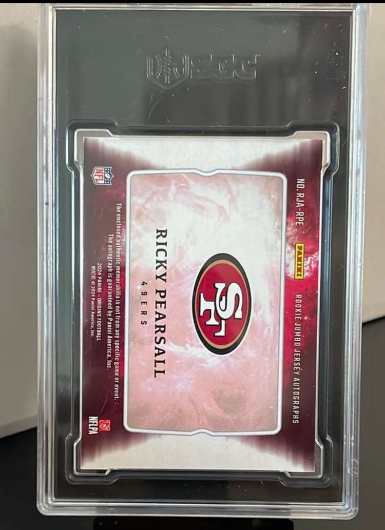 2024 Panini Origins Ricky Pearsall Rookie Jumbo Jersey Auto /49 SGC 7