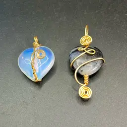 Opalite & Sodalite Heart Pendants
