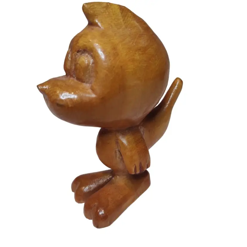 Tweety Bird VTG Wood Hand Carved Figure Light Tone