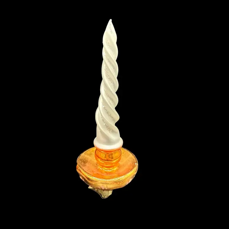 Mistletoe European Blown Glass Vintage Christmas Ornament Candlestick Clip On