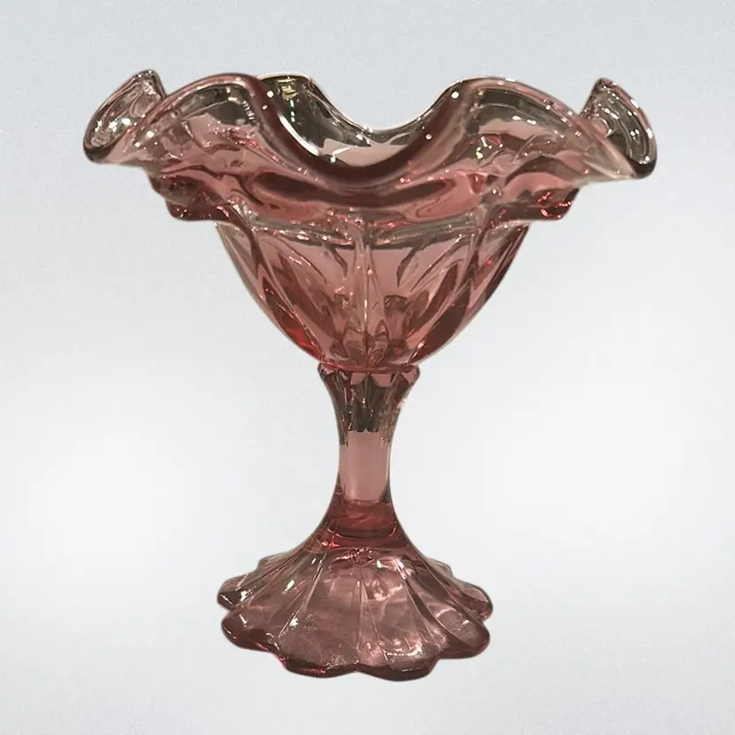 Fenton Pink Pedestal Compote Candy Dish