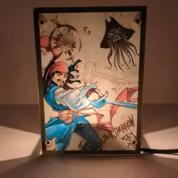 Disney Pirates Of The Caribbean Lamp Shade Nightlight Jack Sparrow Working