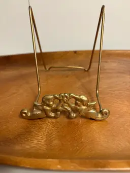 Vintage Gold Wire Cherub Easel Plate Stand Picture Book Art Display
