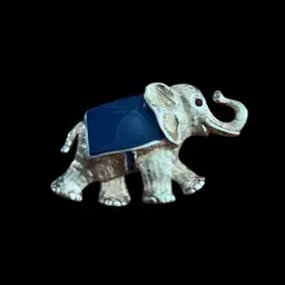 Blue Enamel Elephant Brooch