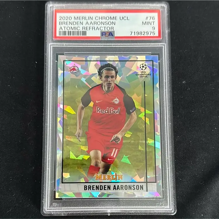 2020 Merlin Chrome Atomic Refractor Brenden Aaronson 2/250 - PSA 9