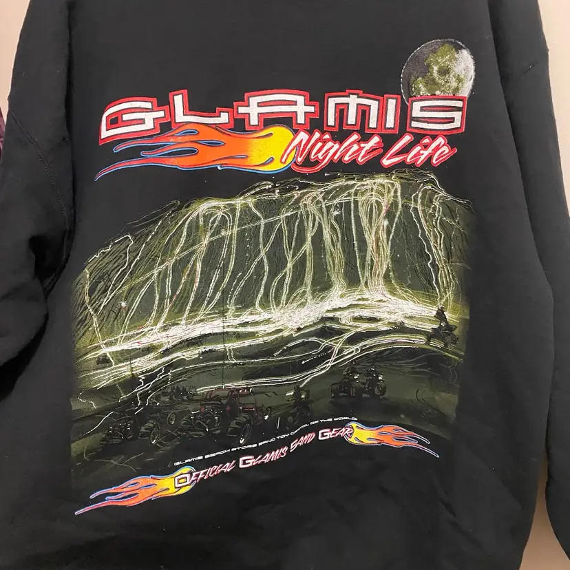 Mens Graphic Full Zip Hoodie XL Hooded Sweatshirt Jacket Glamis Night Life CA