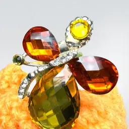 Yellow & Amber Colored “Bee” 🐝 Or “Dragonfly” Adjustable Size 7 To 9 Ring. Silver-tone.