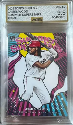 James Wood 2025 Topps Series 2 Summer Superstars RC AGS 9.5
