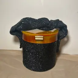 Stunning 1940’s Bakelite beaded bucket bag with crisscross beaded strap