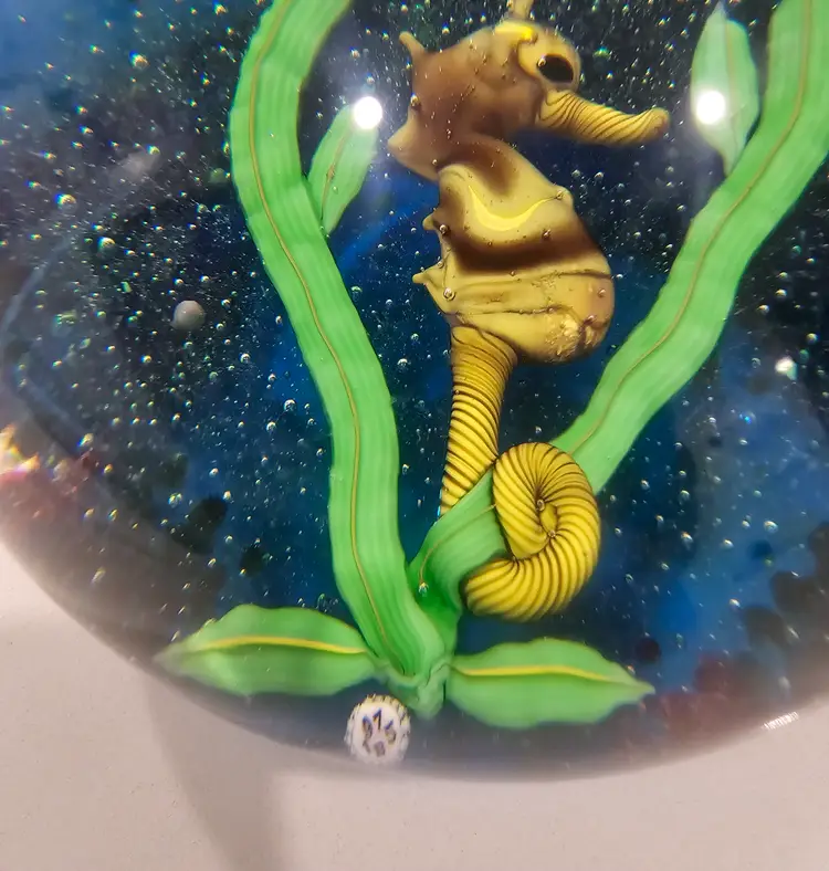 Rare Limited Edition Baccarat Crystal Seahorse Paperweight