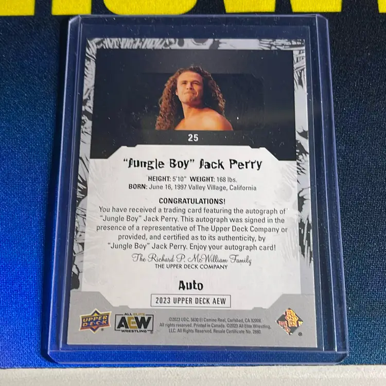 2023 AEW Upper Deck Jungle Boy Jack Perry Auto 