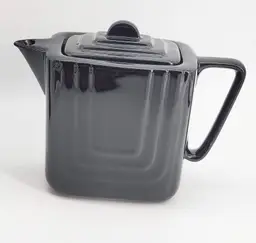 Art Deco Style Ceramic Black Teapot
