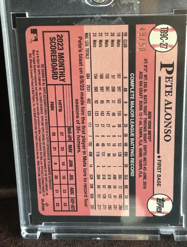 2024 Topps Series 1 - Chrome Silver Pack Gold Refractor #T89C-27 Pete Alonso /50