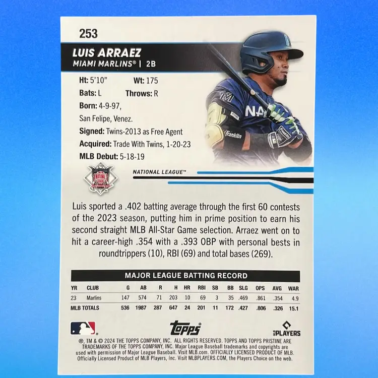 Luis Arraez 58/99 NL All Star - 2024 Topps Pristine - Miami Marlins