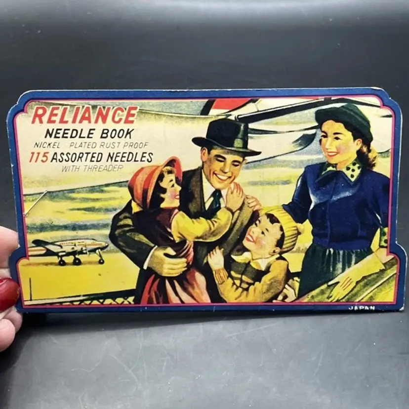 US Vintage Reliance Needle Book w/ 115 Rust Proof Assorted Needles & Threader