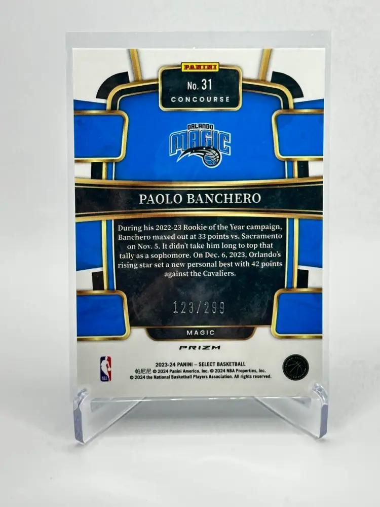 Paolo Banchero • 2023 Panini Select- Light Blue Prizm /299 • Orlando Magic